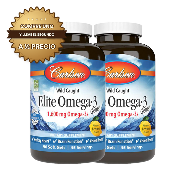 Carlson Elite Omega 3 90 caps - COMPRE UNO Y LLEVE EL SEGUNDO A 1/2 PRECIO