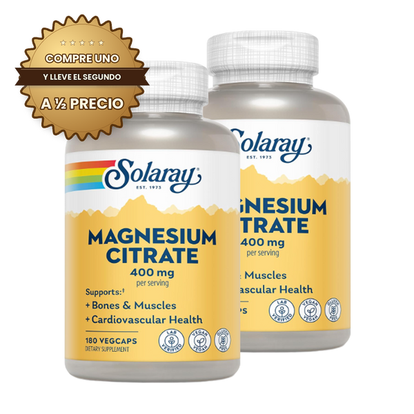 Solaray, Mag Citrate, 400mg - COMPRE UNO Y LLEVE EL SEGUNDO A ½ PRECIO
