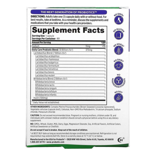 Probulin, Daily Care, Probiotic, 60 cps- Compra 1 lleva el otro al 50% - 2 frascos por $82.49