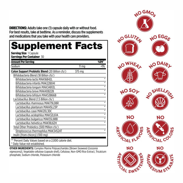 Probulin, Colon Support, Probiotic, 30 cps