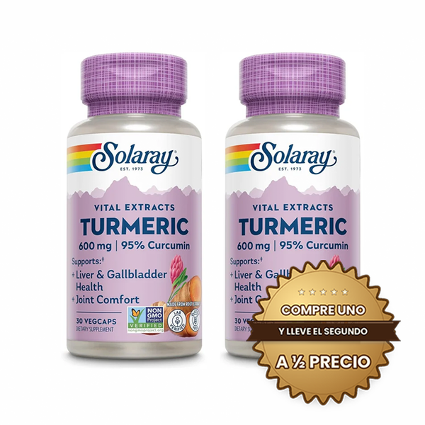 Solaray Curcuma 600mg 30 cps - Compre uno y lleve el segundo a mitad de precio