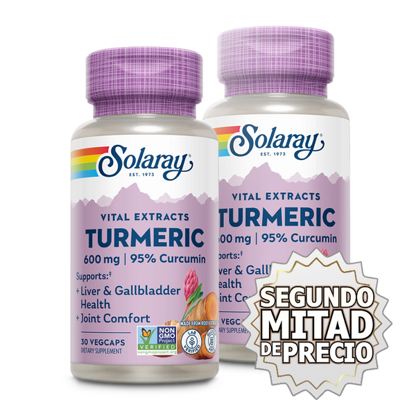Solaray, Cúrcuma, 600mg, 30 cps