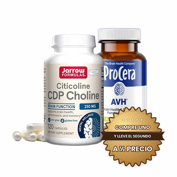 Jarrow Citicolina CDP Colina 120 cps y Recibe Procera AVH, 90 cps 50% descuento