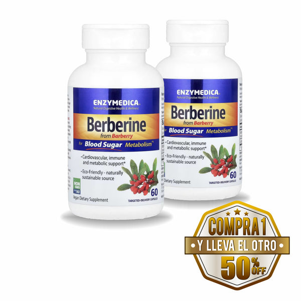 Enzymedica Berberine 60 cps - Compra 1 lleva el otro al 50% - 2 frascos por $42.74