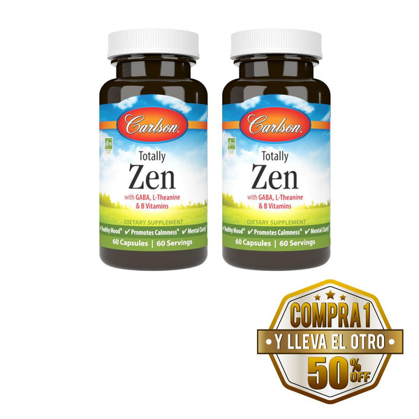 Carlson, Totally Zen, 60 cps - Compra 1 lleva el otro al 50%  - 2 frascos por $28.35