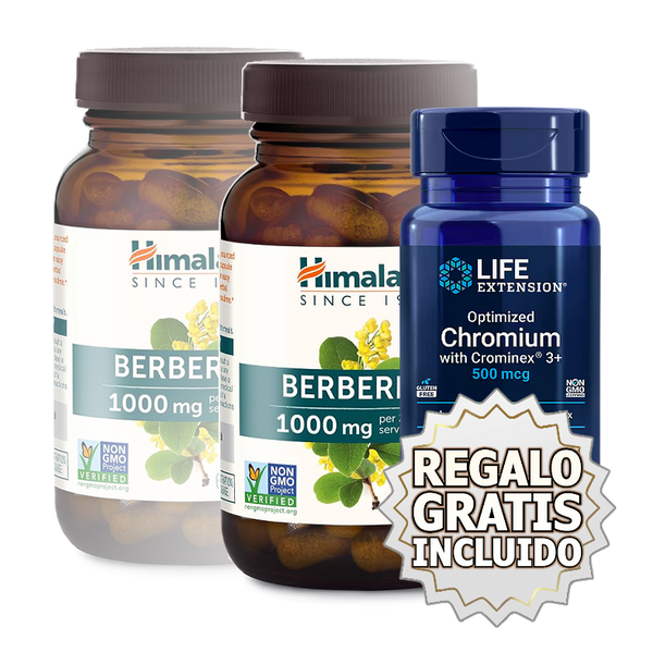 Himalaya Berberine 1000mg 60 cps - COMPRE UNO Y EL SEGUNDO A ½ PRECIO Y LLEVE GRATIS UN Chromium 500 mcg, 60 cps