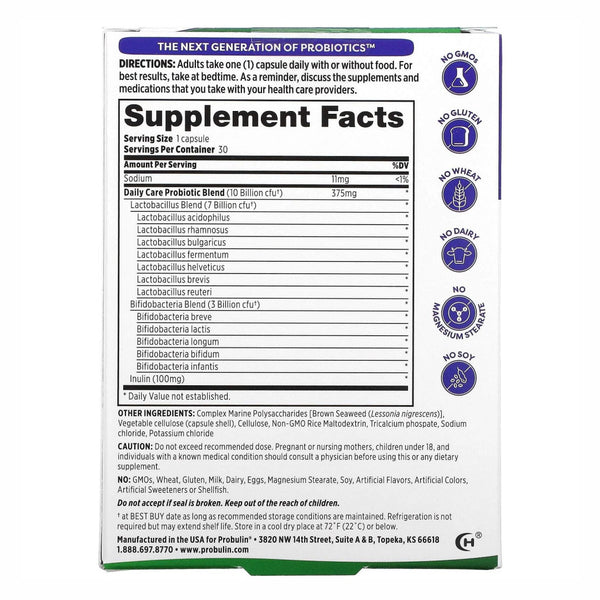 Probulin, Daily Care Probiotic, 30 cps