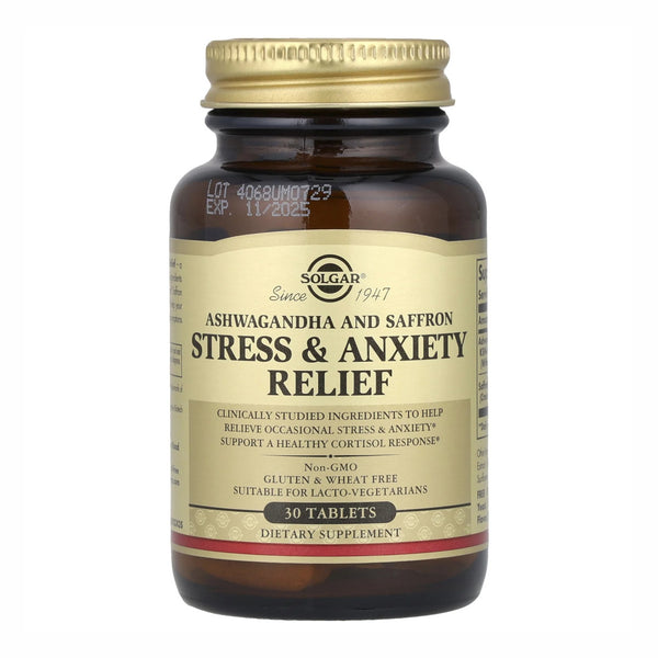 Solgar, Ashwagandha, Anti Estrés y Ansiedad, 30 tbs