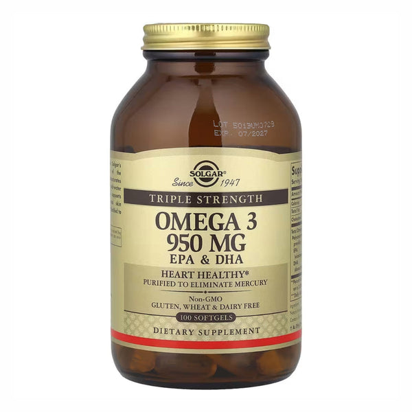 Solgar Omega 3 950mg 100 cps - Compra 1 lleva el otro al 50%  - 2 frascos por $67.49