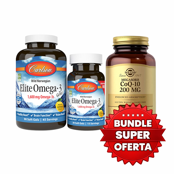 Carlson Elite Omega-3 Noruego + CoQ10 - Bundle Super Oferta