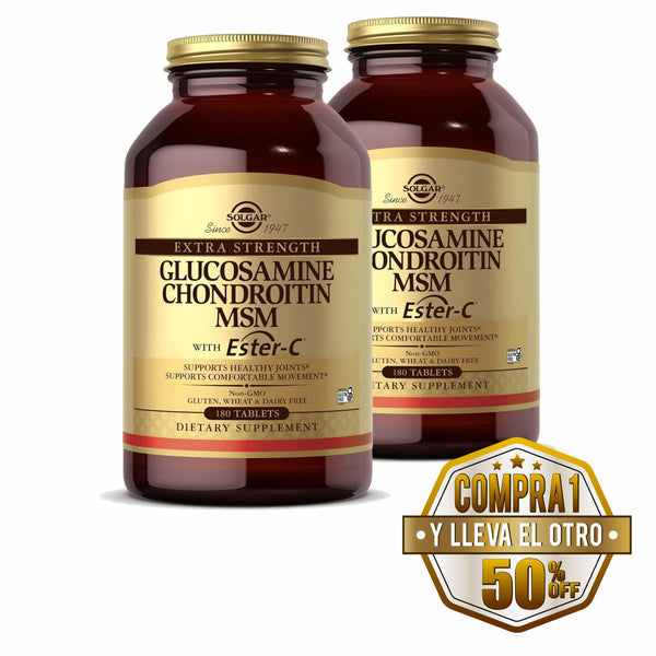 Solgar, Glucosamine Chondroitin MSM w/ C 180 - Compra 1 lleva el otro al 50%  - 2 frascos por $71.99