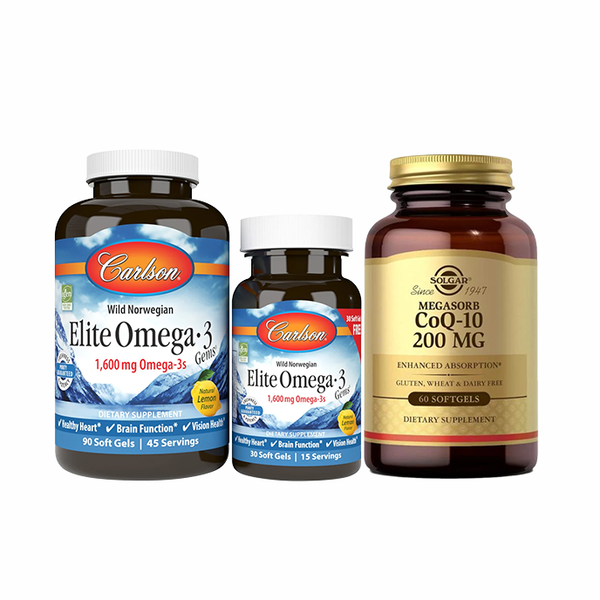 Carlson, Elite Omega-3 Noruego, 90 caps + 30 caps GRATIS + CoQ10 Japonés GRATIS