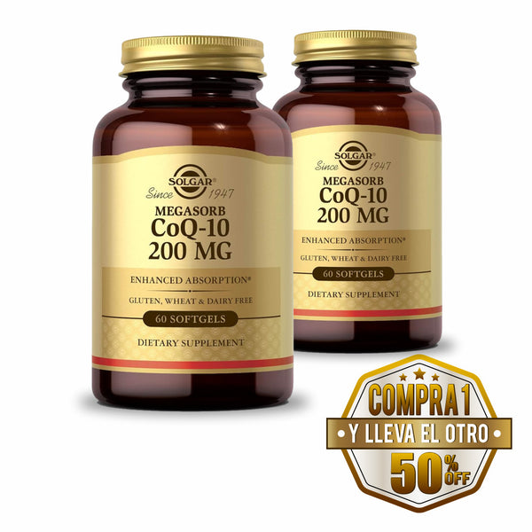 Solgar, CoQ10, 200mg, 60 cps - Compra 1 lleva el otro al 50%  - 2 frascos por $71.99