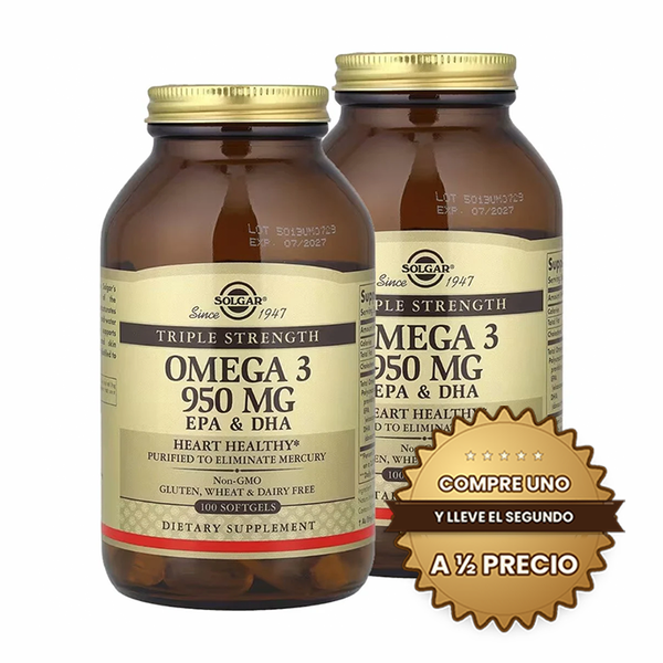 Solgar Omega 3 950mg 100 cps - Compre uno y lleve el segundo a mitad de precio