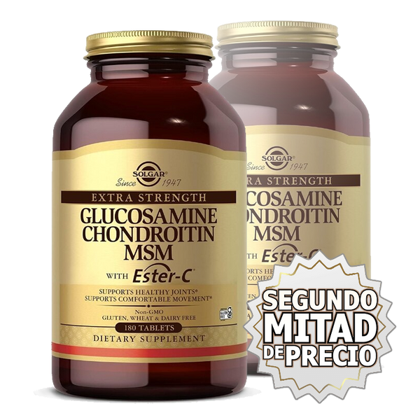 Solgar, Glucosamina, Condroitina, MSM con Vitamina C, 180 - COMPRE UNO Y EL SEGUNDO A ½ PRECIO